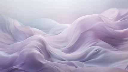 Foto op Plexiglas Zarte Violett-Töne: Schwebender Seidenstoff in sanften Wellen © Max