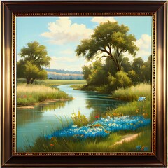 landscape with lake and tree