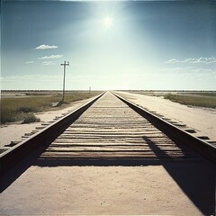 railway tracks in the morning