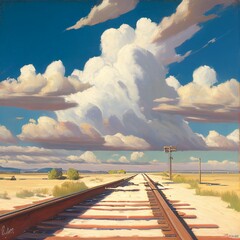 railway with blue sky