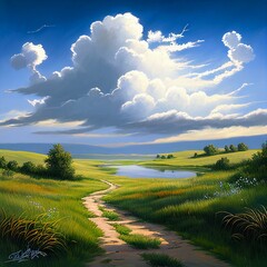 landscape with sky and clouds