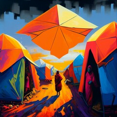 tents at the market