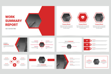 Red modern marketing company slide presentation template