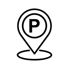 Car parking vector icon. Parking space sign. Parking location sign