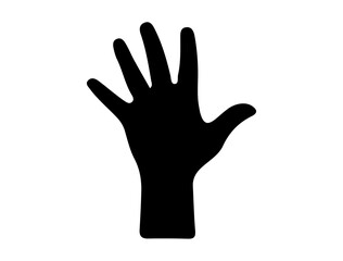 Fototapeta premium Hand gesture silhouette vector art white background