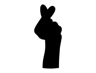Hand gesture silhouette vector art white background