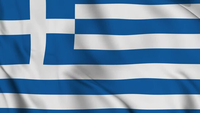 Greece Waving Flag Realistic Animation Video