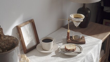 cup of coffee and a cake