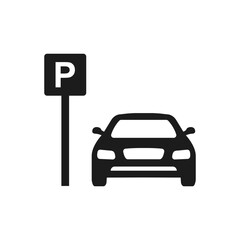 Car parking vector icon. Parking space sign. Parking location sign