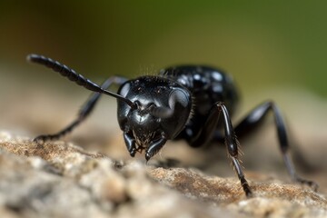 Winged black ant. Generative AI