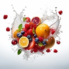 Fruits, healthy eating, juicy, citrus, fruit salad, fruit diversity, healthy lifestyle, generative ai