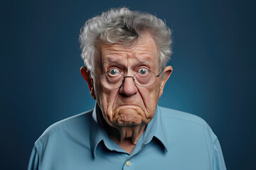 Senior with surprise on his face expression, people and life style generative ai.