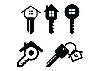 House key real estate icon design template