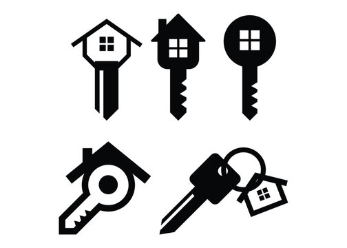 House key real estate icon design template