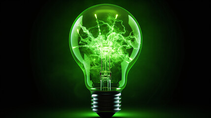 Neon green energy glowing