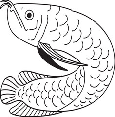 Arowana fish illustration.