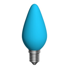3d illustration of blue light bulb idea icon business concept