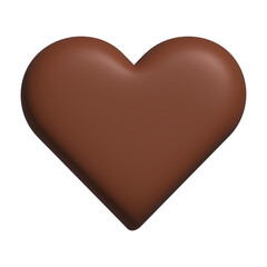 Heart shape chocolate 3d romantic symbol element for valentine decoration