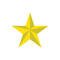 vector yellow Christmas star isolated on white background.