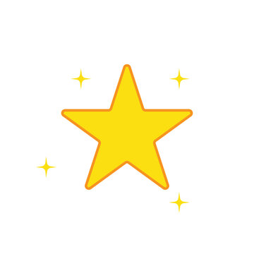 simple star vector in yellow and outline in orange