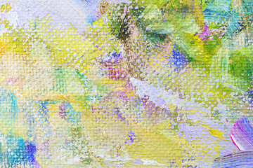 Colorful abstract oil painting art background. Texture of canvas and oil.