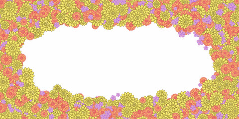 flowers frame, background with flowers frame, floral frame.