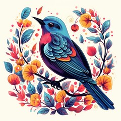 Obraz premium Melodious bird sings a sweet morning song