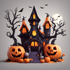 3D cartoon set in a Halloween-themed world