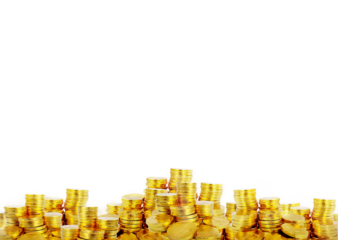 pile of gold coins PNG transparent