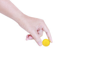 Gold coins in hands isolated  PNG transparent
