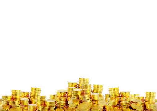 pile of gold coins PNG transparent