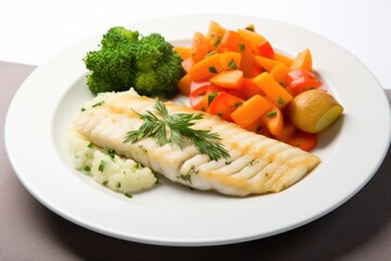 fish fillet with vegetables, lent meal