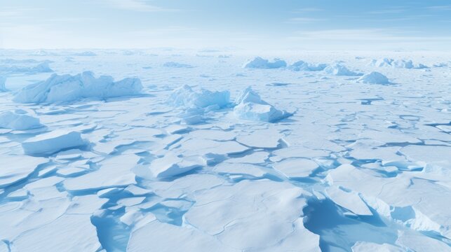 The vast expanse of polar ice caps, slowly melting, paints a somber picture of climate change