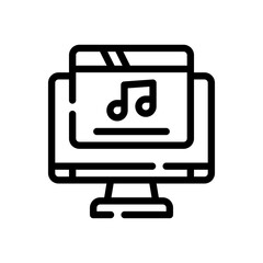 music player line icon