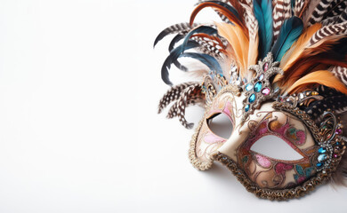 Ornate venetian carnival mask with intricate details close-up