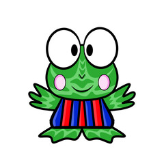 Cute Frog Cartoon Illustration.