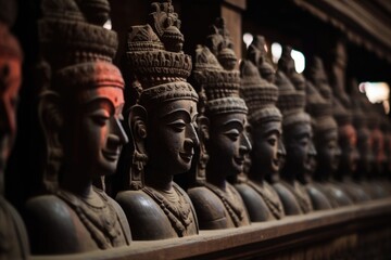 Fototapeta premium stone carved hindu gods in a temple