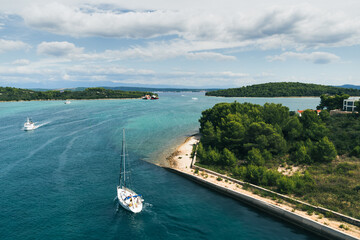 View from the Bridge of Ugljan island - Islands of the Kornati archipelag of national park in Croatia