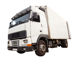 Camión aislado sobre fondo transparente. 