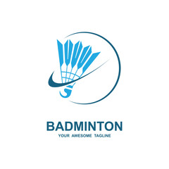 badminton logo vector icon illustration design