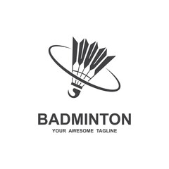 badminton logo vector icon illustration design