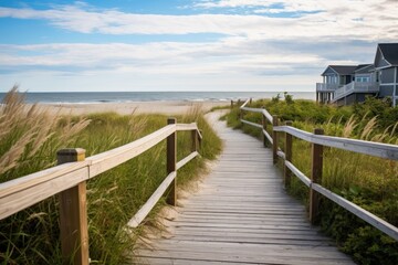 Obraz premium boardwalk leading up to an oceanfront property