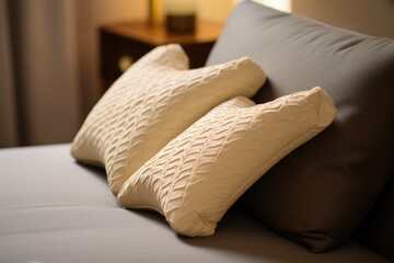 Fototapeta na wymiar detailed shot of ergonomic pillows used in a living room