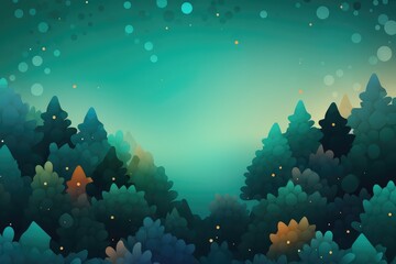 Abstract background with forest and bokeh lights. Abstract background for Look for an Evergreen Day or International Day of Forests. 