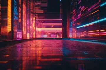 trails on the street in night City Lights Illuminate Nighttime Cityscape