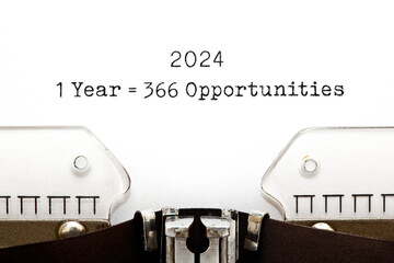 1 Leap Year 2024 Equal To 366 Opportunities - obrazy, fototapety, plakaty