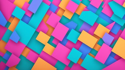 Colorful Abstract Background With 3D Cubes - obrazy, fototapety, plakaty