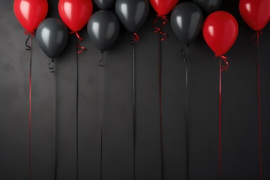 Halloween background with red balloons.
