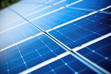 close view of solar cells of a photovoltaic panel