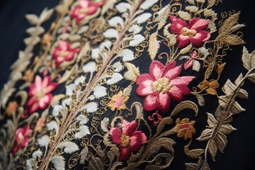 detail shot of intricate embroidery on a catholic priests chasuble - obrazy, fototapety, plakaty